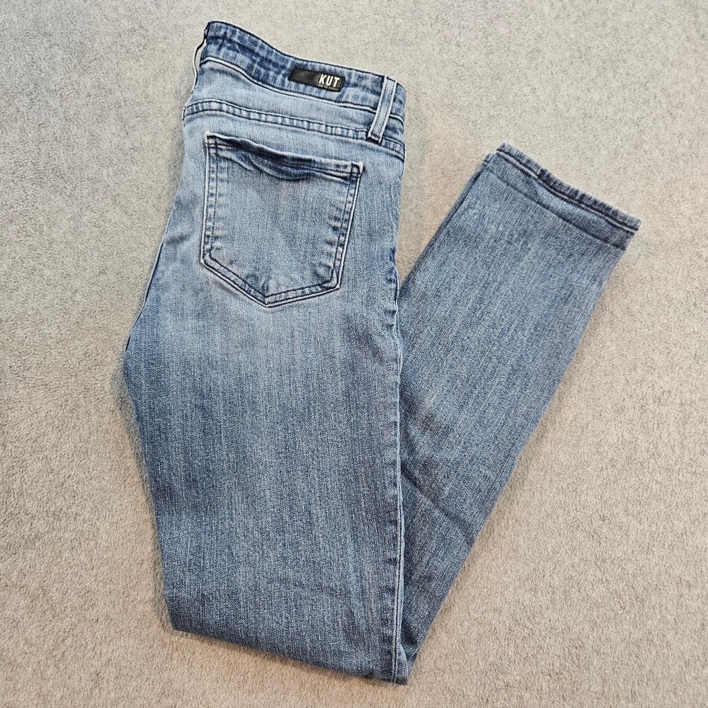 KUT from the Kloth Catherine Boyfriend Jeans Light Wash Slim Denim RN 58539